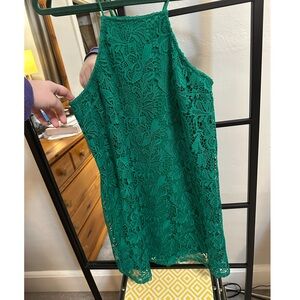 Green Lace Halter Dress